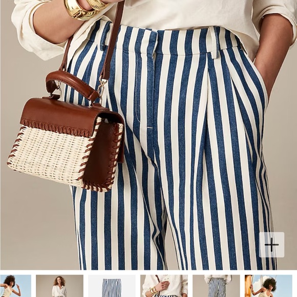 Wide-leg essential pant in sailor stripe size 12 - Picture 4 of 6